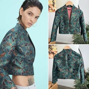 Sisley Lily Print Tapestry Blazer Jacket